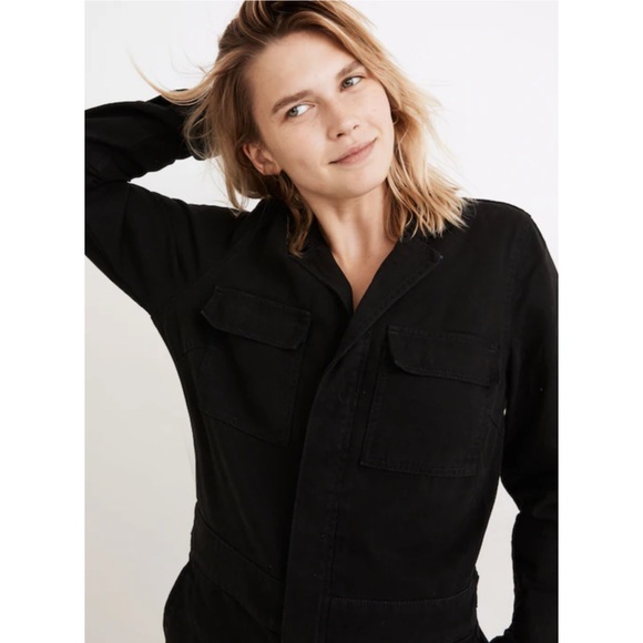 Madewell Signature Coverall Jumpsuit 100% Cotton Denim in Black - Picture 6 of 11